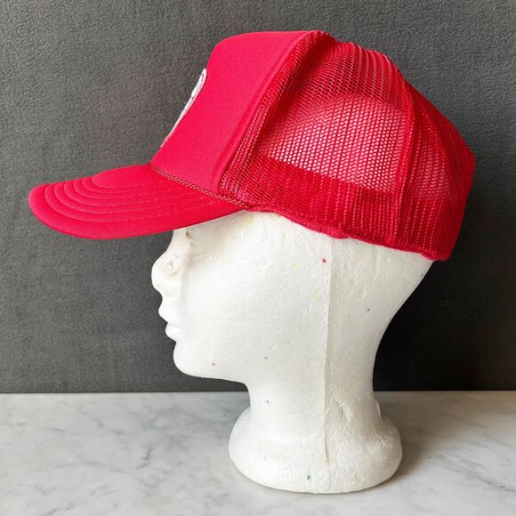 Vintage All You Need Is Love Cap Snapback Trucker Hat Red & White - One Size - Picture 4 of 9